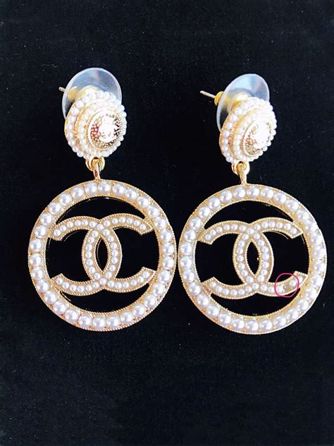 new chanel earrings 2015|authentic chanel logo earrings.